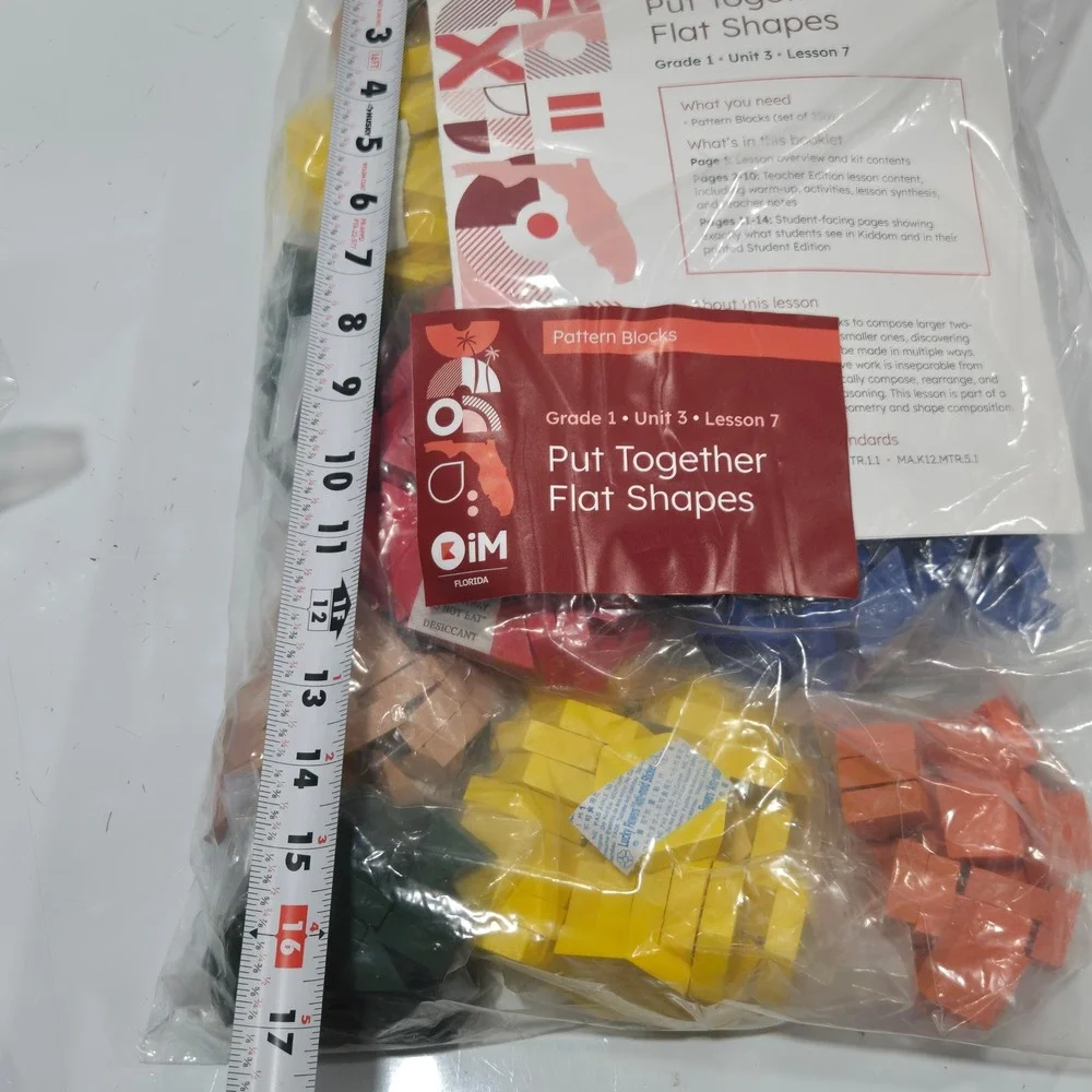IM Florida Pattern Blocks 250pc Grade 1 Unit 3 Lesson 7 Shapes Math Kit samples